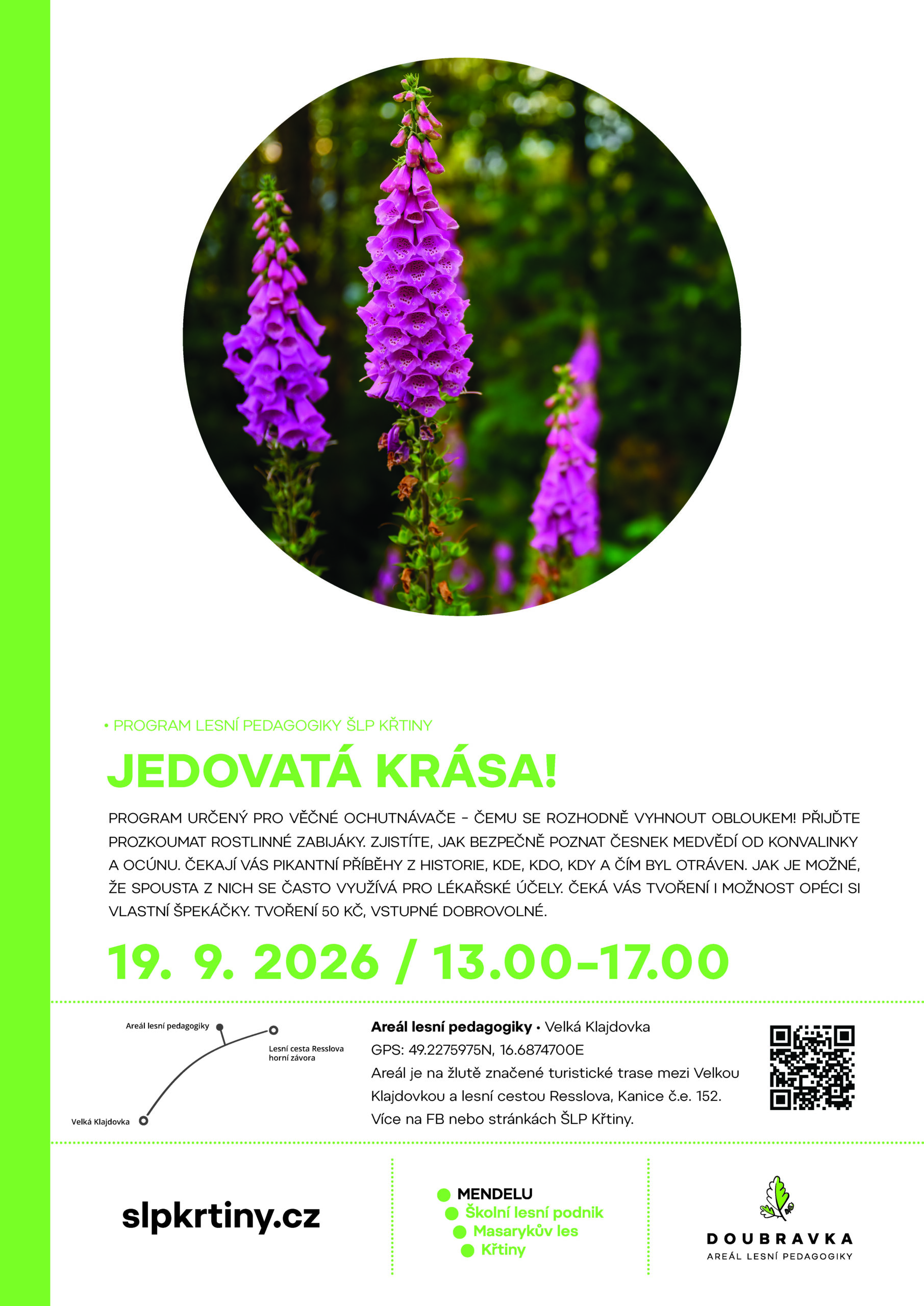 19. 9. 2026 Program lesní pedagogiky v areálu Doubravka